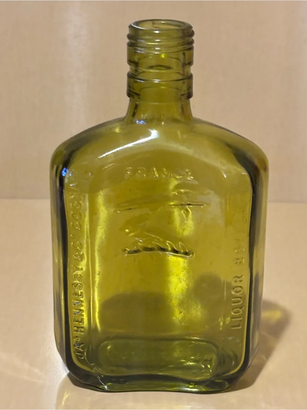 Vintage Olive Green Hennessy & Co Cognac Bottle